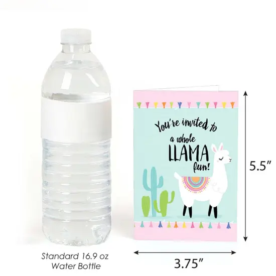 Big Dot of Happiness Whole Llama Fun - Fill In Llama Fiesta Baby Shower or Birthday Party Invitations (8 count) {4}