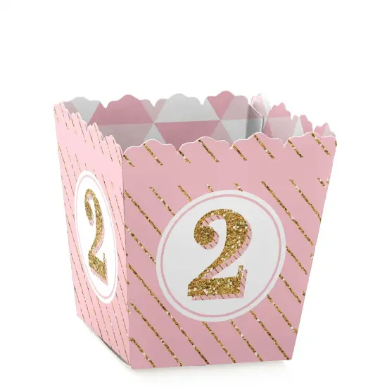 Big Dot of Happiness Two Much Fun - Girl - Party Mini Favor Boxes - 2nd Birthday Party Treat Candy Boxes - Set of 12 {1}