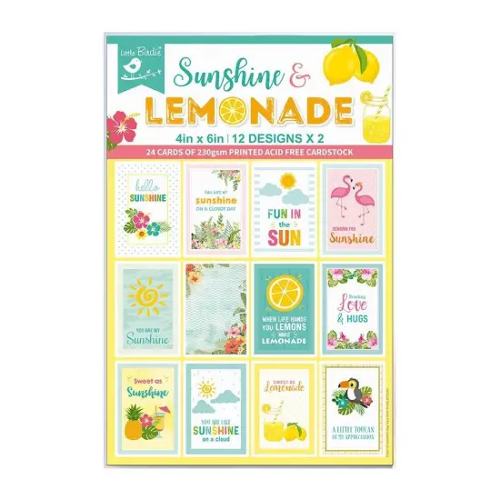 Little Birdie Journaling Cards4"X6" 24/Pkg-Sunshine & Lemonade {1}