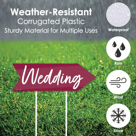 Big Dot of Happiness Burgundy Elegantly Simple - Arrow Wedding and Receptions Direction Signs - Double Sided Outdoor Yard Signs - Set of 6 {4}