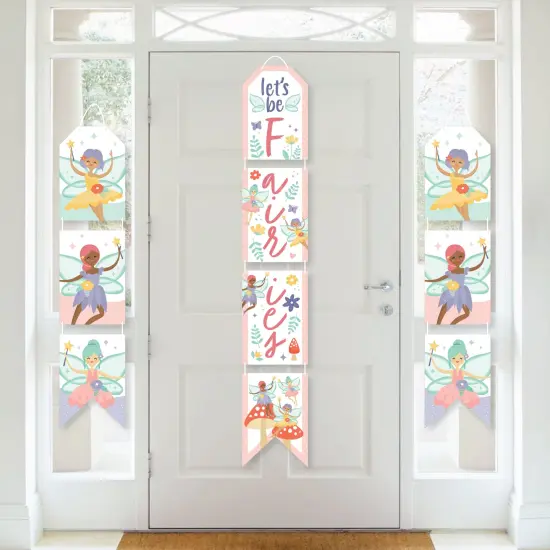 Big Dot of Happiness Let's Be Fairies - Hanging Vertical Paper Door Banners - Fairy Garden Birthday Party Wall Decoration Kit - Indoor Door Decor {1}