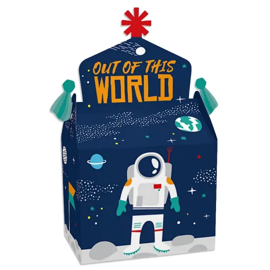 Big Dot of Happiness Blast Off to Outer Space - Treat Box Party Favors - Rocket Ship Baby Shower or Birthday Party Goodie Gable Boxes - Set of 12 {1}
