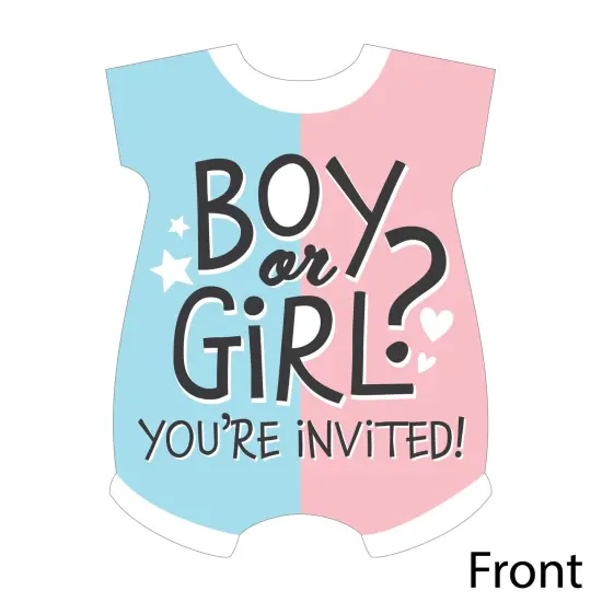 Big Dot of Happiness Baby Gender Reveal - Shaped Fill-In Invitations - Team Boy or Girl Party Invitation Cards with Envelopes - Set of 12 {4}