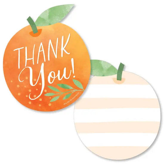 Big Dot of Happiness Little Clementine - Shaped Thank You Cards Orange Citrus Baby Shower or Birthday Party Thank You Note Cards with Envelopes 12 Ct {1}