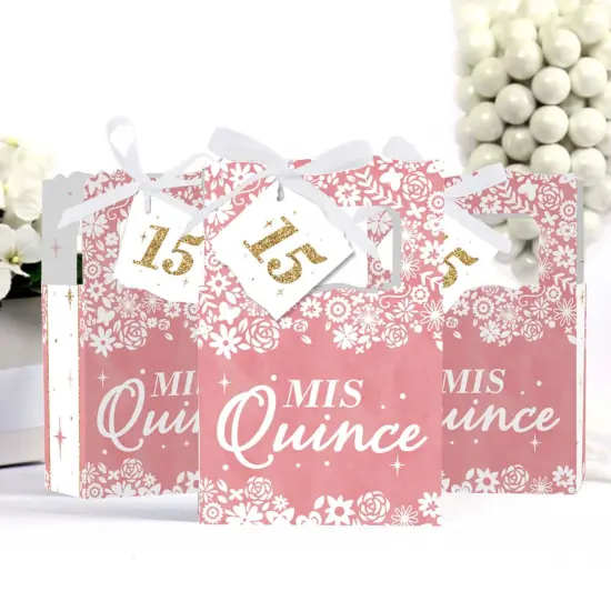Big Dot of Happiness Mis Quince Anos - Quinceanera Sweet 15 Birthday Party Favor Boxes - Set of 12 {4}