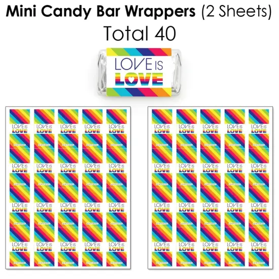 Big Dot of Happiness Love is Love - Pride - Rainbow Party Candy Favor Sticker Kit - 304 Pieces {4}