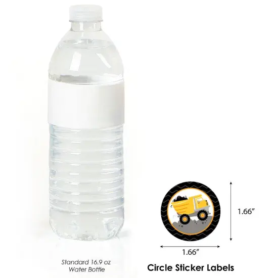 Big Dot of Happiness Dig It - Construction Party Zone - Baby Shower or Birthday Party Circle Sticker Labels - 24 Count {4}