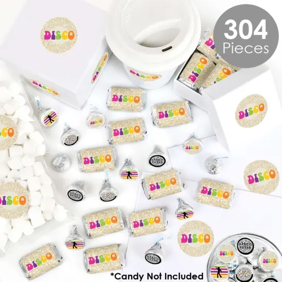 Big Dot of Happiness 70's Disco - 1970s Disco Fever Party Candy Favor Sticker Kit - 304 Pieces {3}