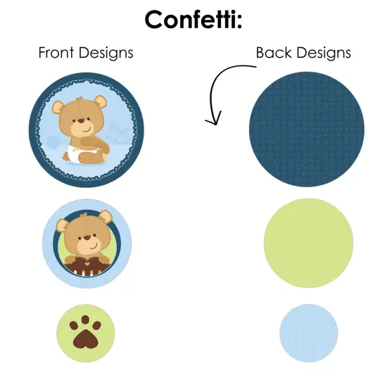 Big Dot of Happiness Baby Boy Teddy Bear - Baby Shower Decor and Confetti - Terrific Table Centerpiece Kit - Set of 30 {7}