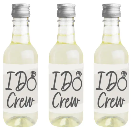 Big Dot of Happiness Champagne Elegantly Simple - Mini Wine & Champagne Bottle Label Stickers - Wedding or Bridal Shower Guest Party Favor Gift 16 Ct {1}