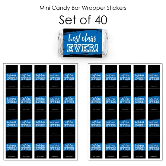 Big Dot of Happiness Reunited Blue - Mini Candy Bar Wrapper Stickers - Royal Blue School Class Reunion Party Small Favors - 40 Count {4}