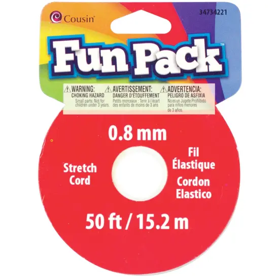 CousinDIY Fun Pack Stretch Cord Spool .8mmX50'-Clear {1}