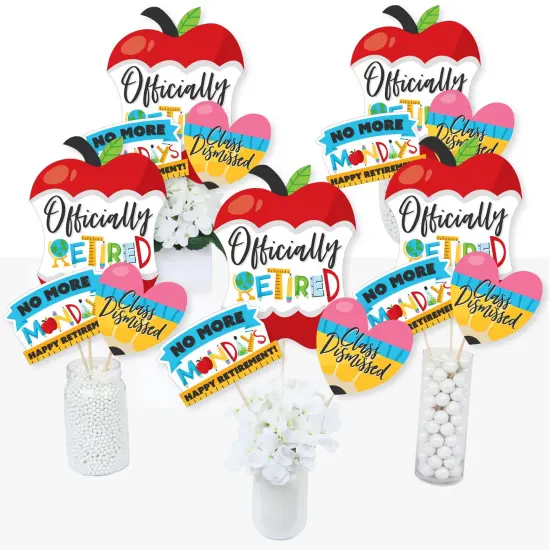Big Dot of Happiness Teacher Retirement - Happy Retirement Party Centerpiece Sticks - Table Toppers - Set of 15 {3}