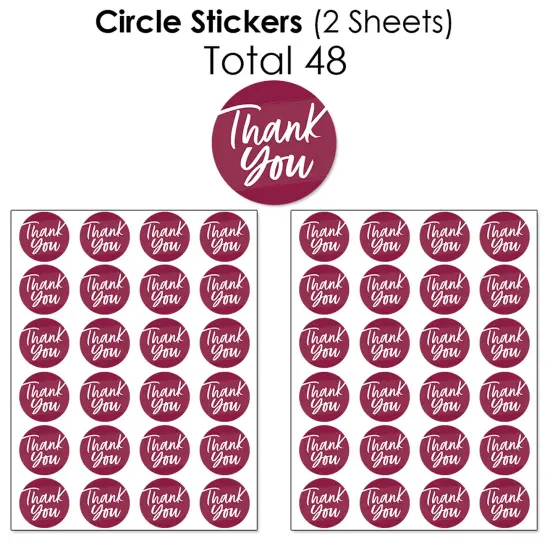 Big Dot of Happiness Burgundy Elegantly Simple - Guest Party Favors Candy Favor Sticker Kit - 304 Pieces {7}