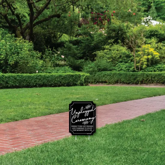 Big Dot of Happiness Black Unplugged Ceremony - Outdoor Lawn Sign - No Cell Phone Wedding Yard Sign - 1 Piece {3}