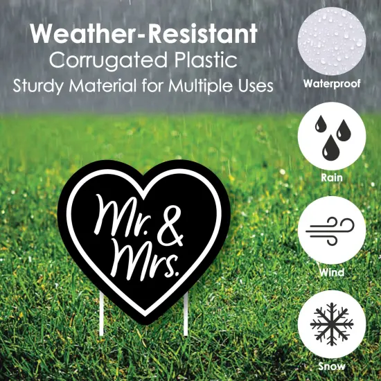 Big Dot of Happiness Black and White Mr. and Mrs. - Yard Sign and Outdoor Lawn Decorations - Wedding Congratulations Yard Signs - Set of 8 {4}