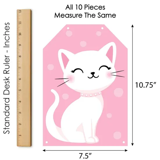 Big Dot of Happiness Purr-FECT Kitty Cat - Hanging Vertical Paper Door Banners - Kitten Baby Shower Birthday Party Wall Decor Kit - Indoor Door Decor {7}