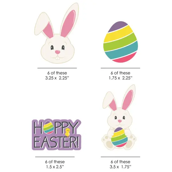 Big Dot of Happiness Hippity Hoppity - DIY Shaped Easter Bunny Party Cut-Outs - 24 Count {3}