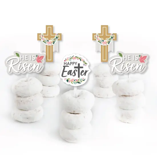 Big Dot of Happiness Religious Easter - Dessert Cupcake Toppers - Christian Holiday Party Clear Treat Picks - Set of 24 {3}