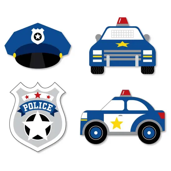 Big Dot of Happiness Calling All Units - Police - DIY Shaped Cop Birthday Party or Baby Shower Cut-Outs - 24 Count {1}
