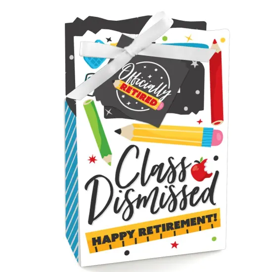 Big Dot of Happiness Teacher Retirement - Happy Retirement Party Favor Boxes - Set of 12 {1}
