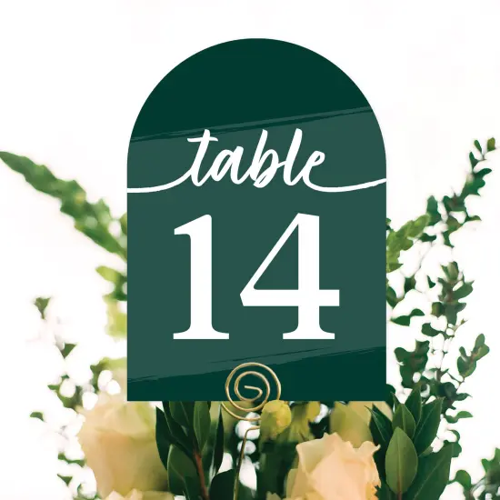 Big Dot of Happiness Emerald Elegantly Simple - Wedding Receptions, Parties or Events Double-Sided 5 x 7 inches Cards - Table Numbers - 1-20 {6}