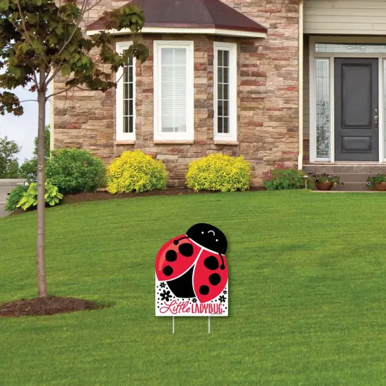 Big Dot of Happiness Happy Little Ladybug - Outdoor Lawn Sign - Baby Shower or Birthday Party Yard Sign - 1 Piece {4}