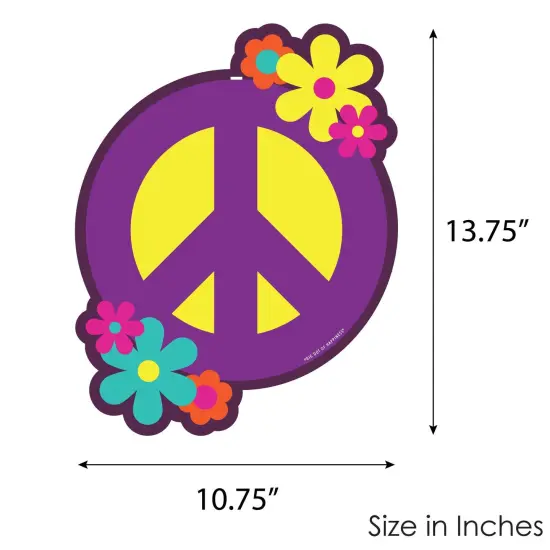 Big Dot of Happiness 60's Hippie - Hanging Porch 1960s Groovy Party Outdoor Decorations - Front Door Decor - 1 Piece Sign {7}