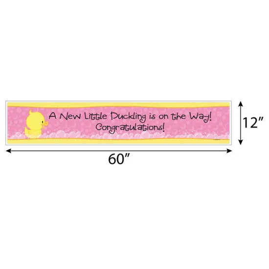 Big Dot of Happiness Pink Ducky Duck - Girl Baby Shower Decorations Party Banner {3}