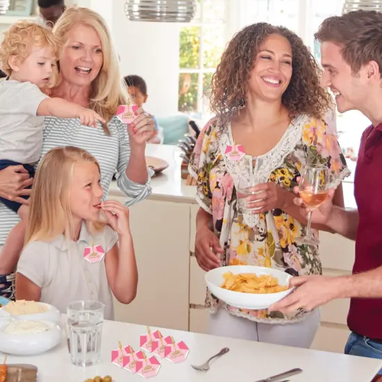 Big Dot of Happiness Little Princess Crown - Pink and Gold Princess Baby Shower Conversation Starter - 2-in-1 Dirty Diaper Game - Set of 24 {4}