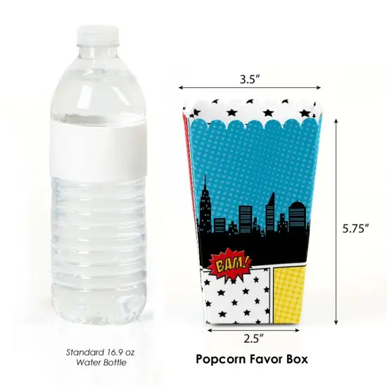 Big Dot of Happiness Bam Superhero - Baby Shower or Birthday Party Favor Popcorn Treat Boxes - Set of 12 {3}