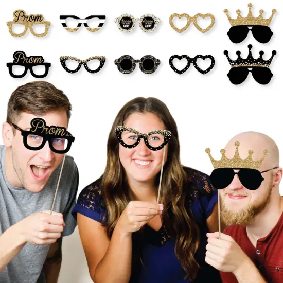 Big Dot of Happiness Prom Glasses - Paper Card Stock Prom Night Party Photo Booth Props Kit - 10 Count {3}