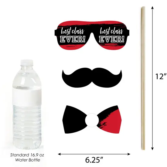 Big Dot of Happiness Reunited Red - School Class Reunion Party Photo Booth Props Kit - 20 Count {6}