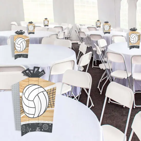 Big Dot of Happiness Bump, Set, Spike - Volleyball - Table Decorations - Baby Shower or Birthday Party Fold and Flare Centerpieces - 10 Count {6}