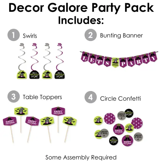 Big Dot of Happiness Happy Halloween - Witch Party Supplies Decoration Kit - Decor Galore Party Pack - 51 Pc {3}