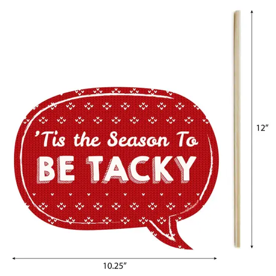 Big Dot of Happiness Funny Ugly Sweater Holiday - Christmas Party Photo Booth Props Kit - 10 Piece {6}