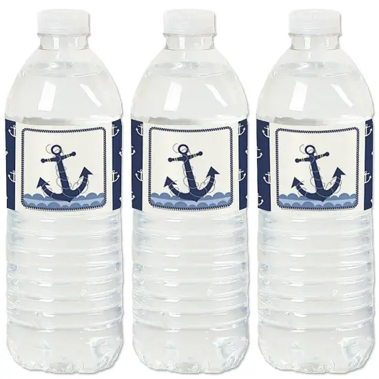 Big Dot of Happiness Ahoy - Nautical - Baby Shower or Birthday Party Water Bottle Sticker Labels - Set of 20 {1}