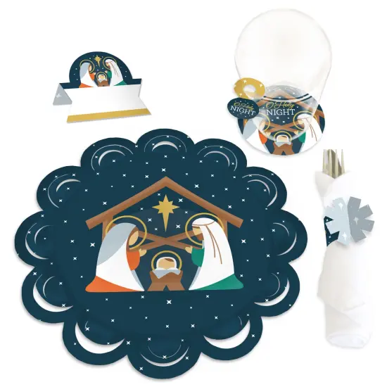 Big Dot of Happiness Holy Nativity - Manger Scene Religious Christmas Paper Charger and Table Decorations - Chargerific Kit - Place Setting for 8 {1}