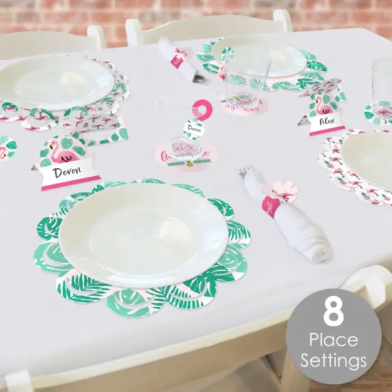Big Dot of Happiness Pink Flamingo - Tropical Summer Party Paper Charger and Table Decorations - Chargerific Kit - Place Setting for 8 {3}
