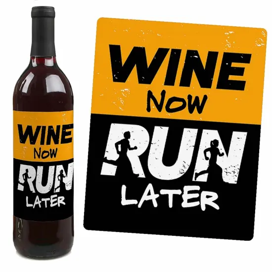 Big Dot of Happiness Set the Pace - Running - Track, Cross Country or Marathon Party Decor for Women and Men - Wine Bottle Label Stickers - Set of 4 {5}