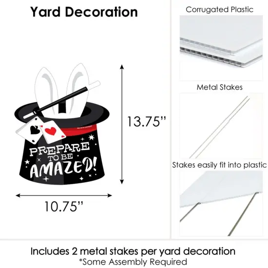 Big Dot of Happiness Ta-Da, Magic Show - Outdoor Lawn Sign - Magical Birthday Party Yard Sign - 1 Piece {7}