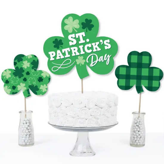 Big Dot of Happiness Shamrock St. Patrick's Day - Saint Paddy's Day Party Centerpiece Sticks - Table Toppers - Set of 15 {4}