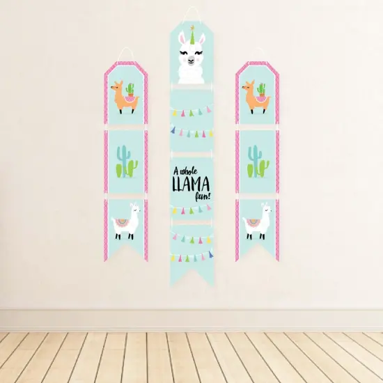 Big Dot of Happiness Whole Llama Fun - Hanging Vertical Paper Door Banners - Fiesta Baby Shower or Birthday Party Wall Decor Kit - Indoor Door Decor {4}