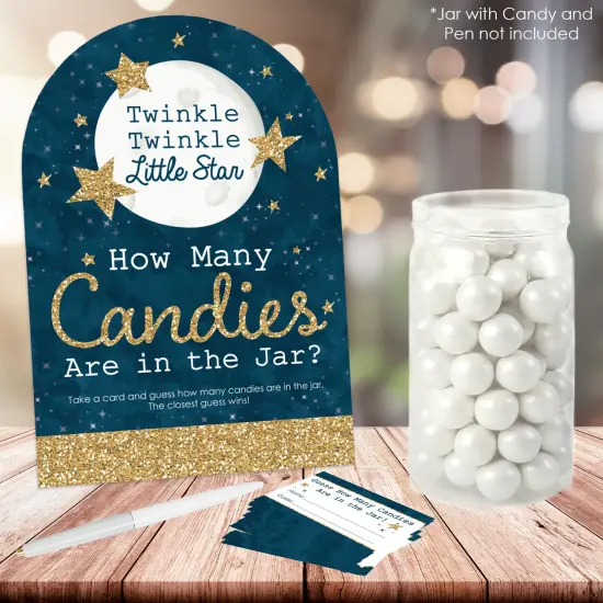 Big Dot of Happiness Twinkle Twinkle Little Star - How Many Candies Baby Shower or Birthday Party Game - 1 Stand and 40 Cards - Candy Guessing Game {3}