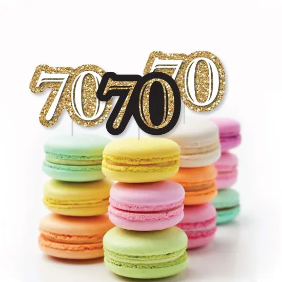 Big Dot of Happiness Adult 70th Birthday - Gold - DIY Shaped Birthday Party Cut-Outs - 24 Count {4}