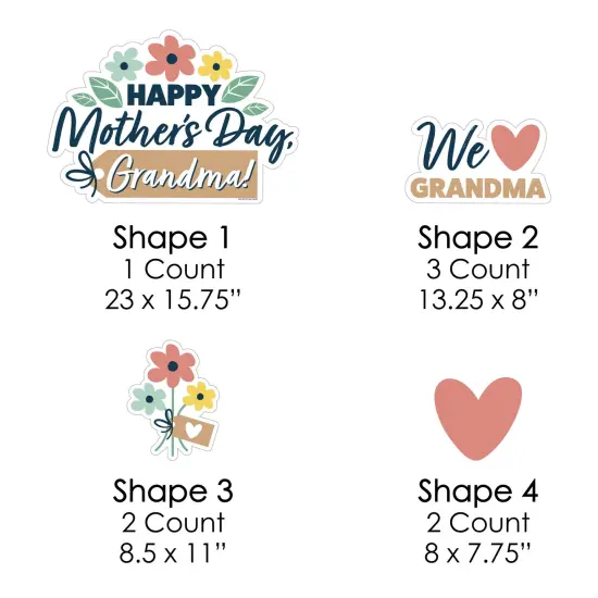 Big Dot of Happiness Grandma, Happy Mother's Day - Yard Sign and Outdoor Lawn Decorations - We Love Grandmother Yard Signs - Set of 8 {7}