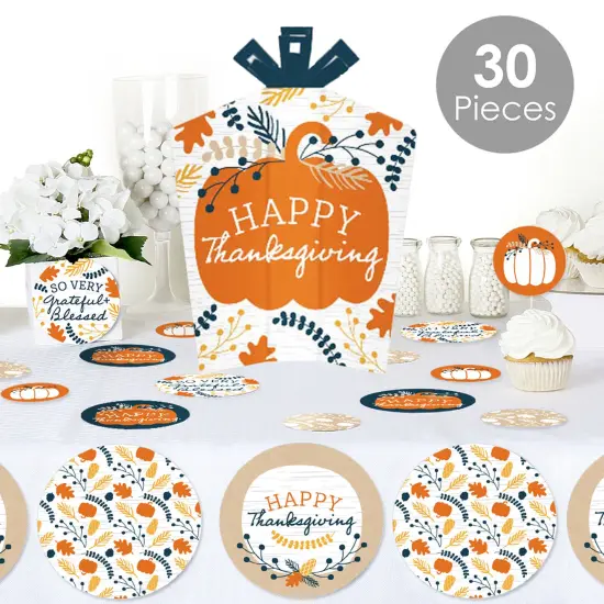 Big Dot of Happiness Happy Thanksgiving - Fall Harvest Party Decor and Confetti - Terrific Table Centerpiece Kit - Set of 30 {3}