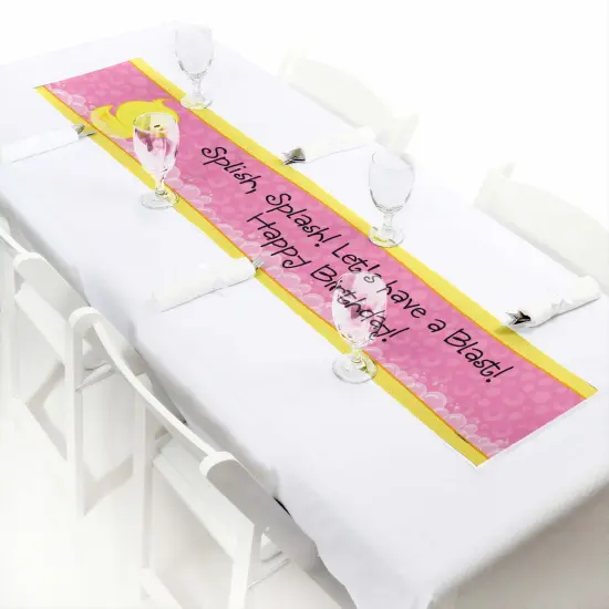Big Dot of Happiness Pink Ducky Duck - Girl Happy Birthday Decorations Party Banner {7}