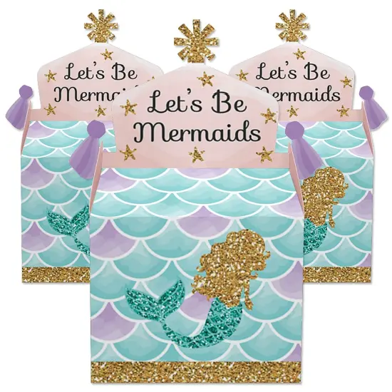 Big Dot of Happiness Let's Be Mermaids - Treat Box Party Favors - Baby Shower or Birthday Party Goodie Gable Boxes - Set of 12 {3}