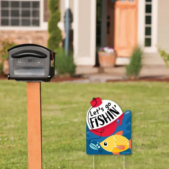 Big Dot of Happiness Let's Go Fishing - Outdoor Lawn Sign - Fish Themed Birthday Party or Baby Shower Yard Sign - 1 Piece {3}